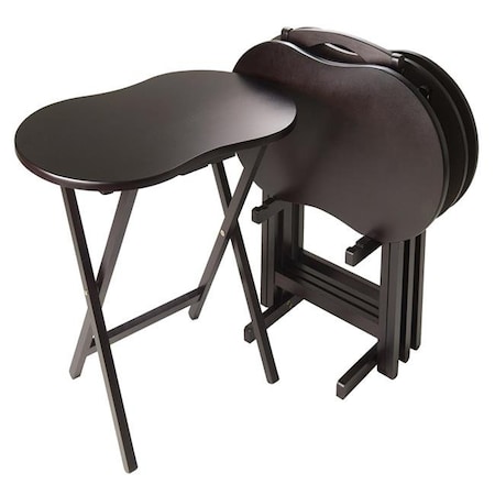 Winsome Wood Winsome Wood 40524 Nathan Snack Table Set; Cappuccino - 5 Piece 40524